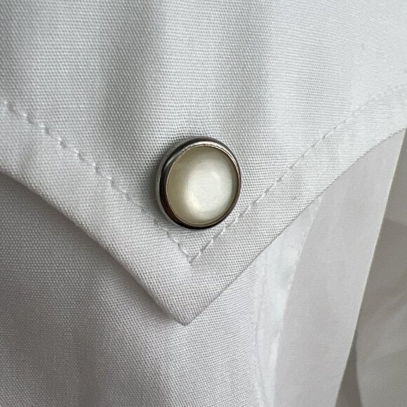 Ralph Lauren Size 1X Western Yoke Cowgirl Shirt Pearl Snap White Cotton Cowboy - Picture 3 of 10